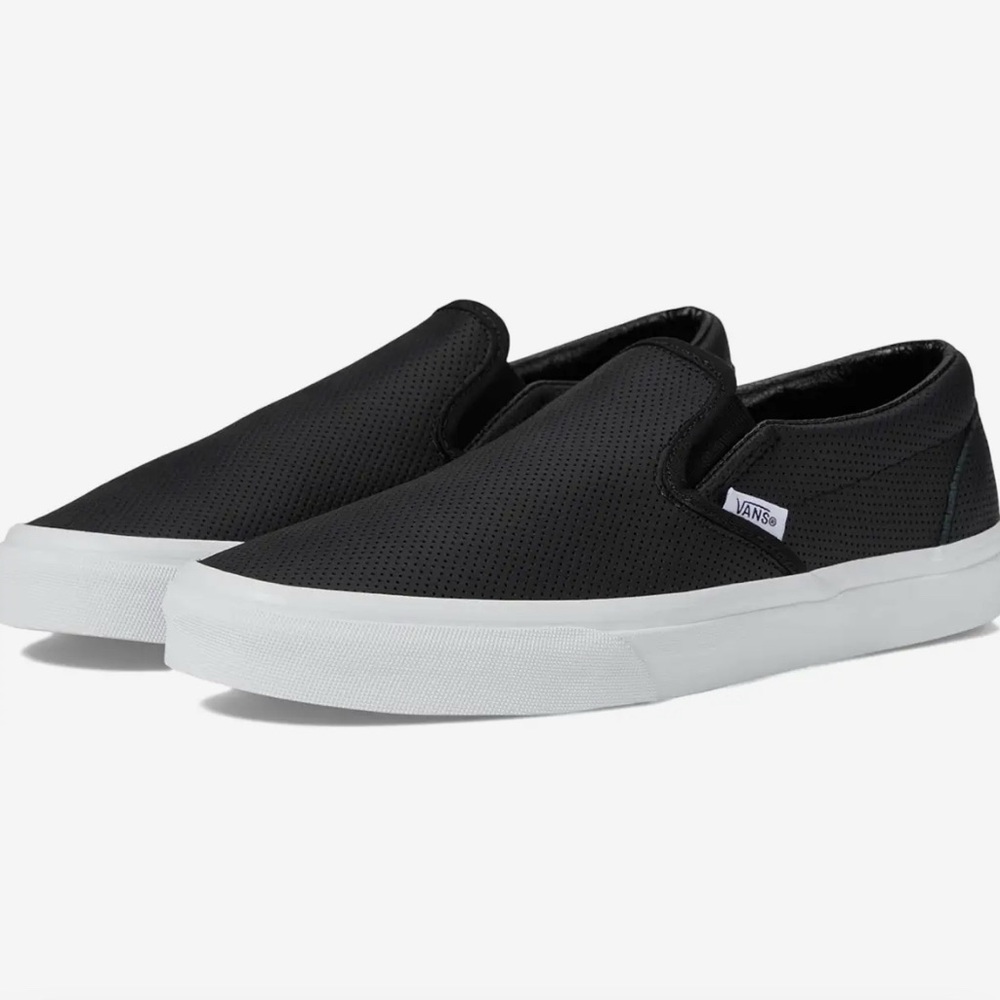 Women Vans Black Perforated Slip-On Sneakers